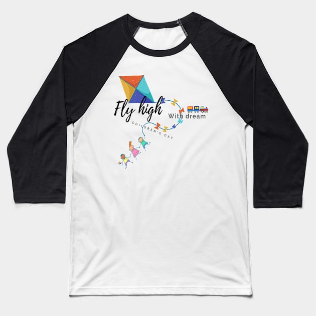 Fly high with dream Baseball T-Shirt by Color by EM